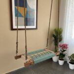 Furnshine - Cordell Single Seater Woven Swing (Green & Beige) - Image 2