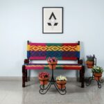 Furnshine - Edina Solid Wood Handwoven Backrest Bench (Multicolor) - Image 2