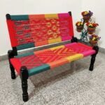 Furnshine - Walton Solid Wood Handwoven Backrest Bench (Multicolor) - Image 2