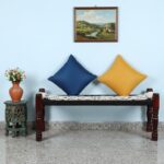 Furnshine - Ramsay Handwoven Sheesham Wood Bench (Black & White) - Image 2