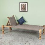 Furnshine - Yarrow Solid Sheesham Wood Handwoven Charpai with Backrest (Natural Beige) - Image 2