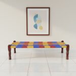 Furnshine - Patsy Solid Sheesham Wood Handwoven Charpai/Khatiya (Multicolor) - Image 2