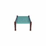 Furnshine - Bramwell Solid Sheesham Wood Handmade Woven Charpai/Khatiya (Turquoise Blue & Navy Blue) - Image 2