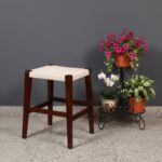Furnshine - Darrow Solid Wood Woven Stool (Light Beige) - Image 2