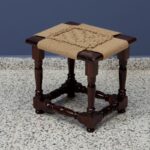 Furnshine - Bede Solid Wood Helical Leg Woven Stool - Image 2