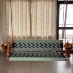 Furnshine - Ringo Light Green & Black Woven Pattern Swing with Backrest - Image 2