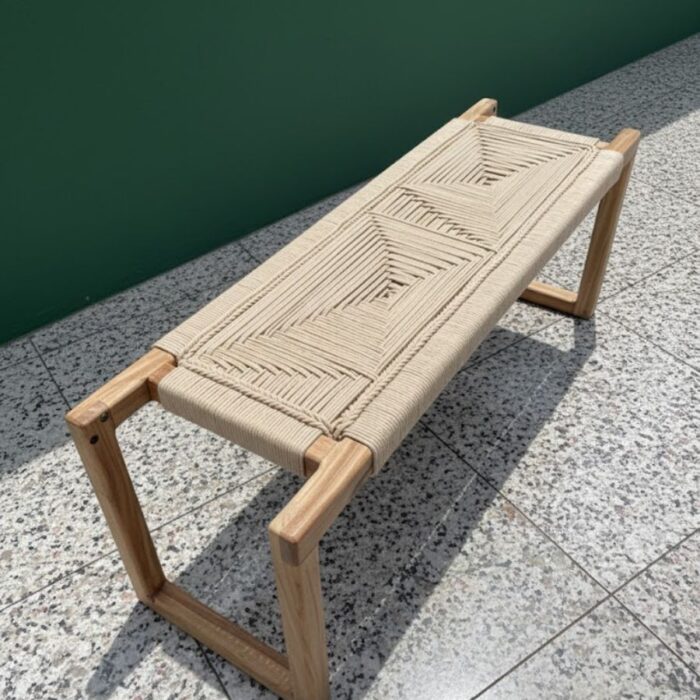 Furnshine - Mosley Boho Woven Bench (Beige Color) - Image 2
