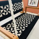 Furnshine - Endicott Three Seater Hadwoven Swing with Backrest & Hand Rest (Bold Black & White) - Image 3