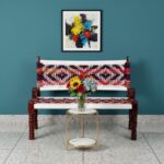 Furnshine - Jamison Sheesham Wood Handwoven Backrest Bench (Chindi and White) - Image 3