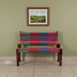 Furnshine - Blaze Solid Wood Handwoven Backrest Bench (Multicolor) - Image 3
