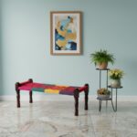 Furnshine - Elmore Handwoven Sheesham Wood Bench (Multicolor) - Image 3