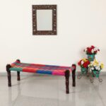 Furnshine - Wilton Handwoven Sheesham Wood Bench (Multicolor) - Image 3