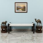 Furnshine - Dunstan Handwoven Sheesham Wood Bench (White) - Image 3