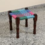 Furnshine - Morton Sheesham Wood Multicolor Woven Seating Stool Pidha (Set of 2) - Image 3