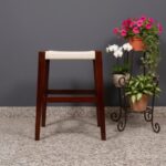 Furnshine - Darrow Solid Wood Woven Stool (Light Beige) - Image 3