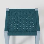 Furnshine - Hartley Teal Woven Stool with Light Pastel Blue Solid Wood Legs - Image 3