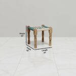 Furnshine - Bobbie Sheesham Wood Green & White Woven Stools Pidha (Set of 2) - Image 3