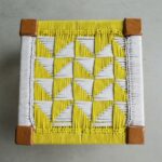 Furnshine - Loren Solid Wood Stylish Yellow & White Handwoven Stool - Image 3