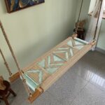 Furnshine - Pat Geometric Woven Swing for Kids & Adults (Beige & Pastel Green) - Image 2