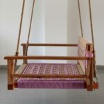 Furnshine - Jim Single Seater Armrest Backrest Swing (Pastel Pink & Beige Tones) - Image 4