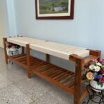Furnshine - Cicely Solid Wood Woven Bench with Shoe Rack (White) - Image 3