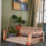 Furnshine - Bradley Single Seater Armrest & Backrest Swing (Beige & Light Brown Pattern) - Image 3