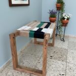 Furnshine - Clifton Solid Wood Woven Stool (Beige, White, Green & Black) - Image 3