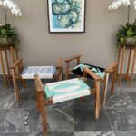 Furnshine - Huntley Solid Wood Hand Rest Woven Stool (Set of Three) - Image 3