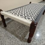 Furnshine - Missy Solid Sheesham Wood Handwoven Charpai/Khatiya (Grey & White) - Image 4