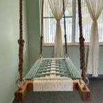 Furnshine - Reed Single Seater Woven Swing (Green & White) - Image 4