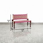 Furnshine - Seeley Sheesham Wood Woven Backrest Bench (Pink & Jute Beige) - Image 4
