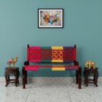 Furnshine - Jagger Solid Wood Woven Backrest Bench (Red, Green, Yellow & Purple) - Image 4