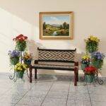 Furnshine - Maxfield Solid Wood Handwoven Backrest Bench (Black & Jute) - Image 4