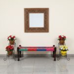 Furnshine - Wilton Handwoven Sheesham Wood Bench (Multicolor) - Image 4