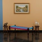 Furnshine - Mick Handwoven Sheesham Wood Bench (Light Blue & Pink) - Image 4