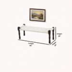 Furnshine - Dunstan Handwoven Sheesham Wood Bench (White) - Image 4