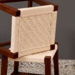 Furnshine - Darrow Solid Wood Woven Stool (Light Beige) - Image 4