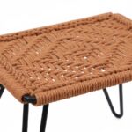 Furnshine - Aldous Rust-Orange Woven Stool with Black Metal Legs - Image 4