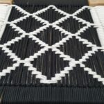 Furnshine - Blues Solid Wood Black & White Handwoven Stool - Image 4