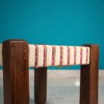 Furnshine - Hazelton Solid Sheesham Wood Multicolor Handwoven Stool - Image 4