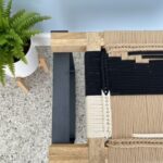 Furnshine - Welby Solid Wood Two Seater Woven Bench with Black Metal Legs (Black, Beige & White) - Image 5