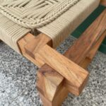 Furnshine - Merrill Solid Wood Handmade Modern Woven Bench (Beige) - Image 8