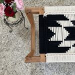 Furnshine - Cannon Solid Wood Handwoven Stool (White & Black) - Image 4