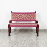 Furnshine - Seeley Sheesham Wood Woven Backrest Bench (Pink & Jute Beige) - Image 5