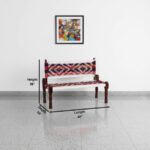 Furnshine - Jamison Sheesham Wood Handwoven Backrest Bench (Chindi and White) - Image 5