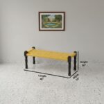 Furnshine - Kelsey Handwoven Sheesham Wood Bench (Yellow) - Image 5