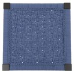 Furnshine - Clem Muted Blue Woven Stool with Dark Solid Wood Legs - Image 5