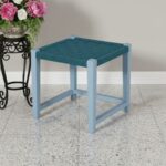 Furnshine - Hartley Teal Woven Stool with Light Pastel Blue Solid Wood Legs - Image 5