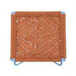 Furnshine - Prescott Bright Orange Woven Stool with Blue Metal Legs - Image 5