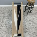 Furnshine - Welby Solid Wood Two Seater Woven Bench with Black Metal Legs (Black, Beige & White) - Image 6